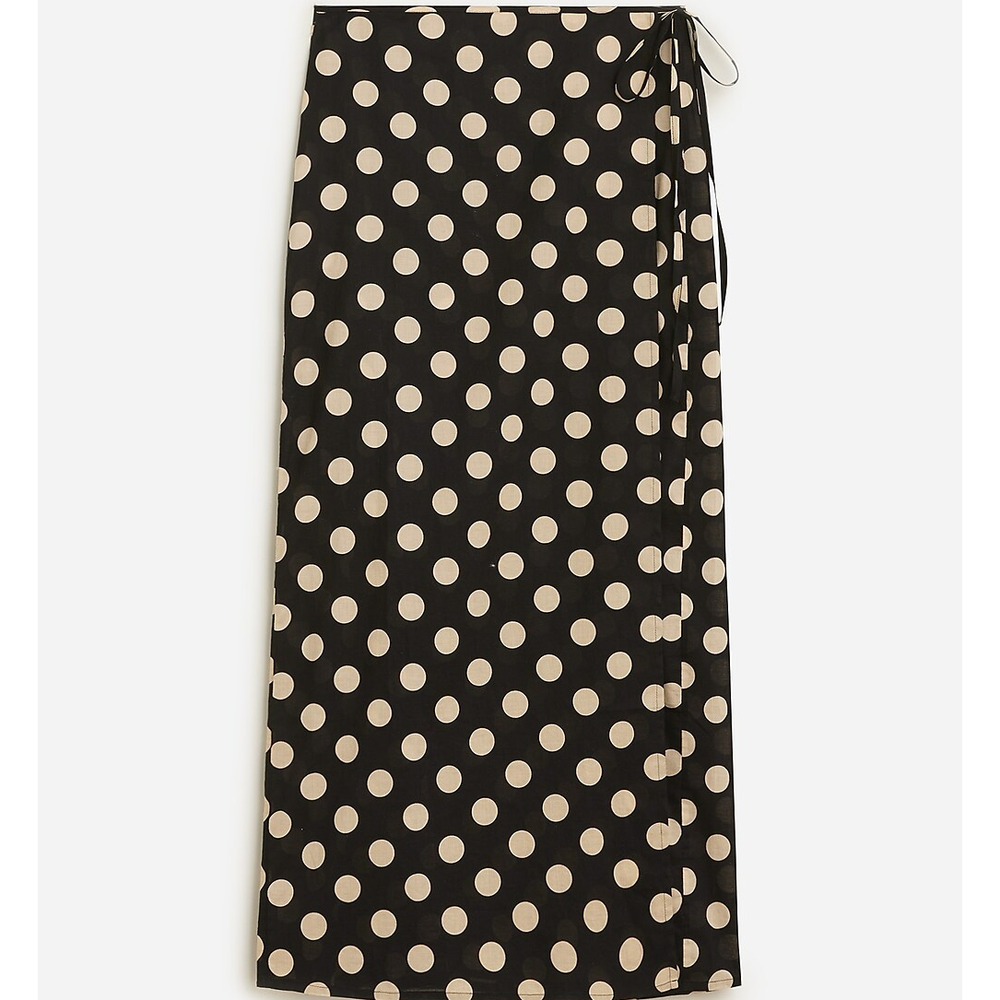 J.Crew Side tie cotton voile skirt in dot print